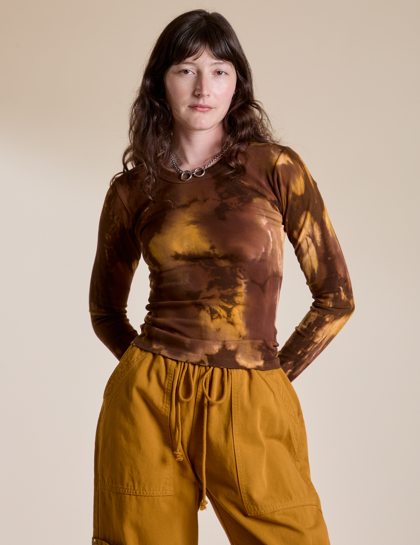 Long Sleeve Baby Tee - Honey Brown