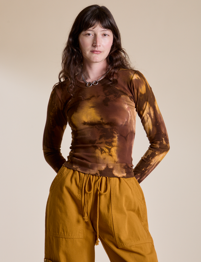 Long Sleeve Baby Tee - Honey Brown