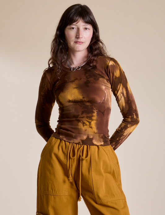 Long Sleeve Baby Tee - Honey Brown