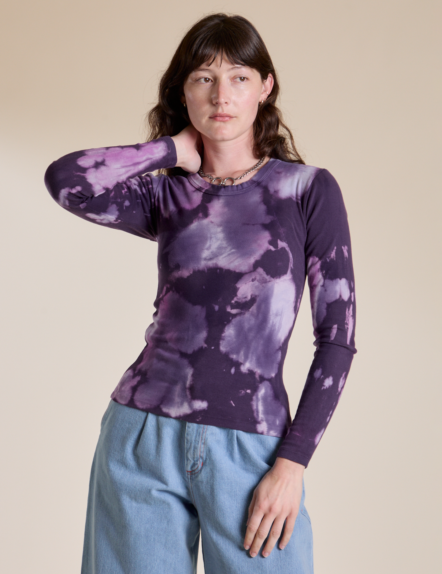 Long Sleeve Baby Tee - Dark Lavender