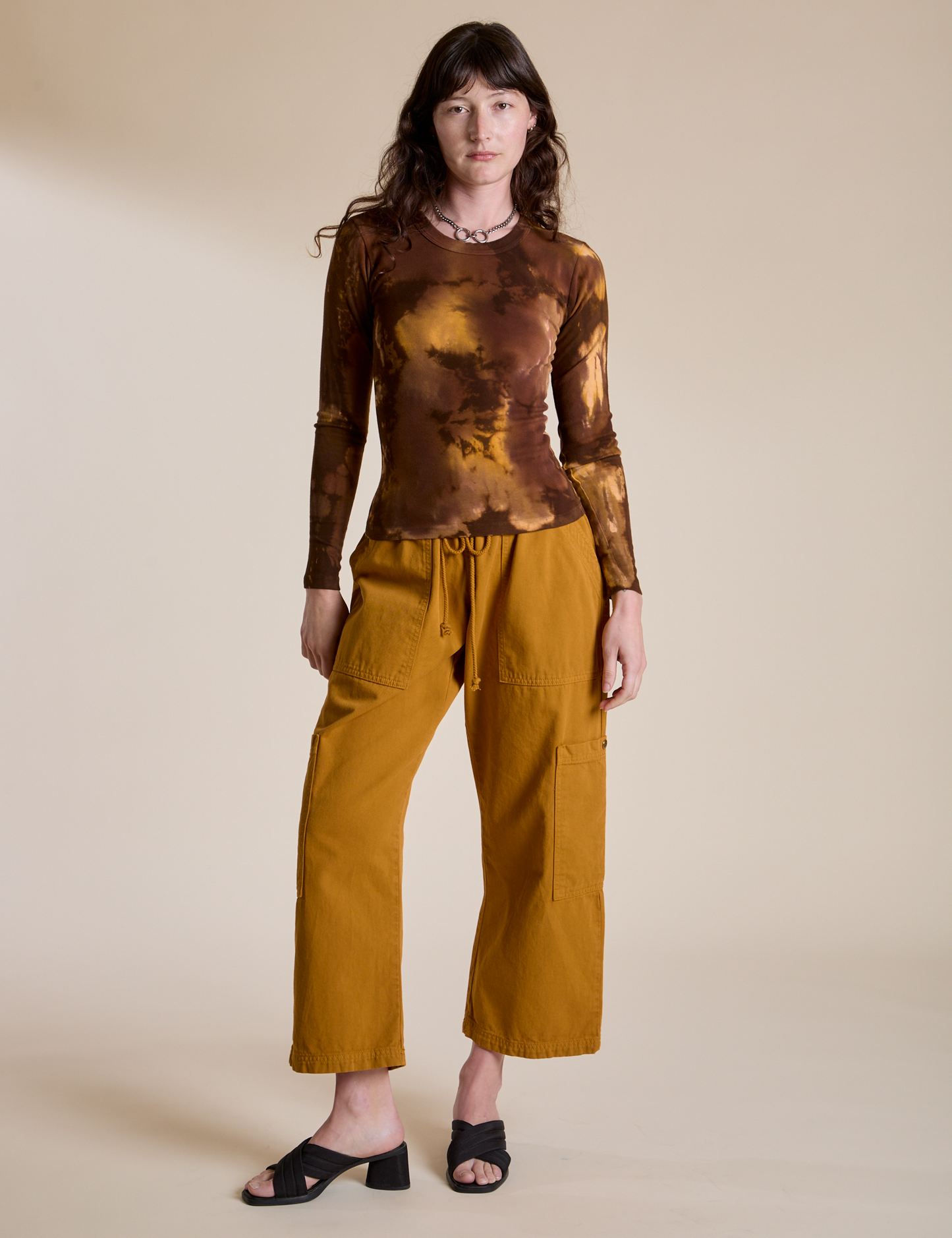 Long Sleeve Baby Tee - Honey Brown