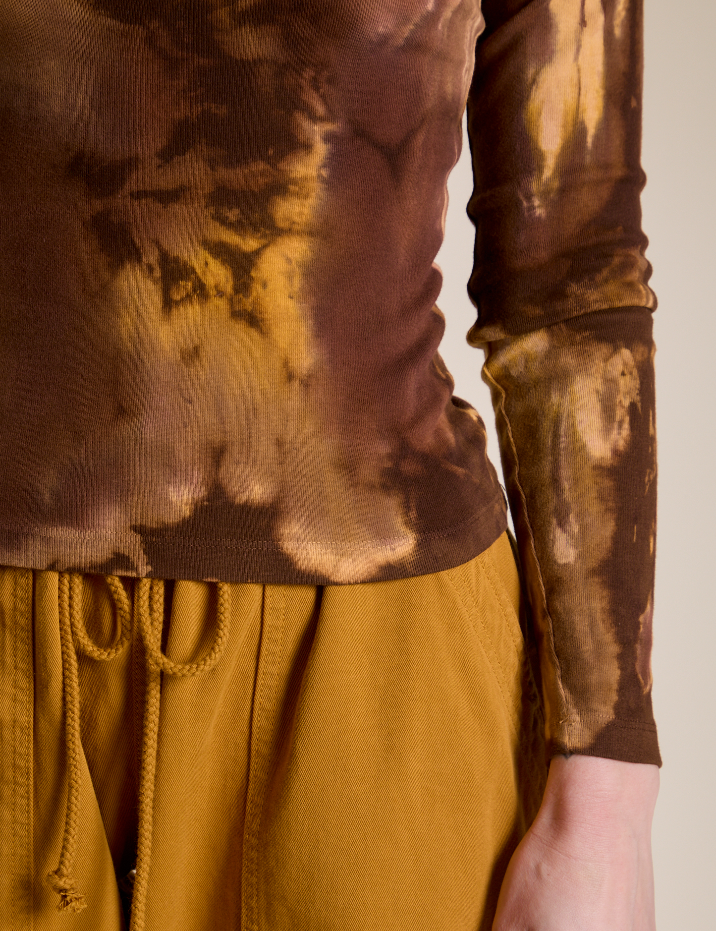 Long Sleeve Baby Tee - Honey Brown