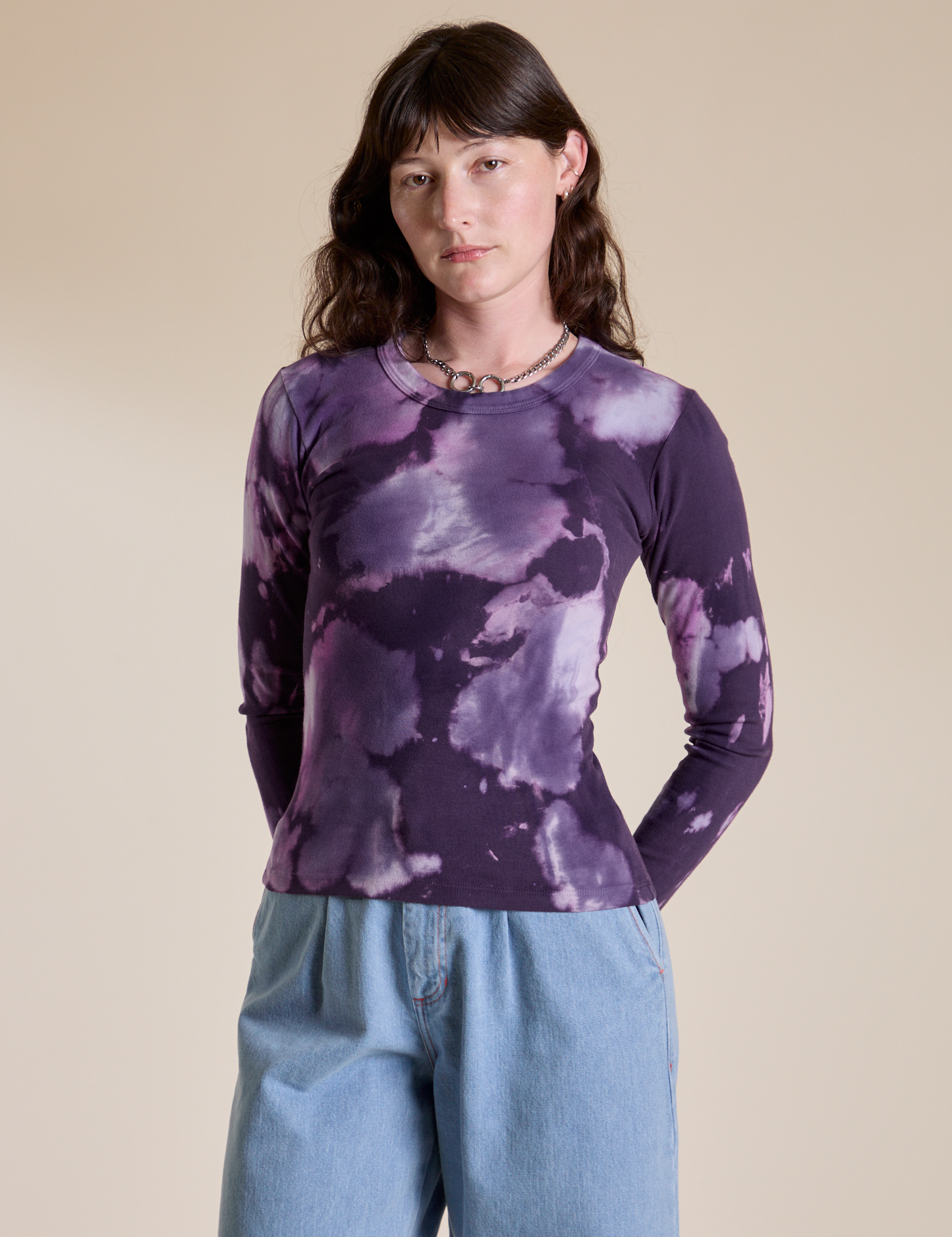 Long Sleeve Baby Tee - Dark Lavender