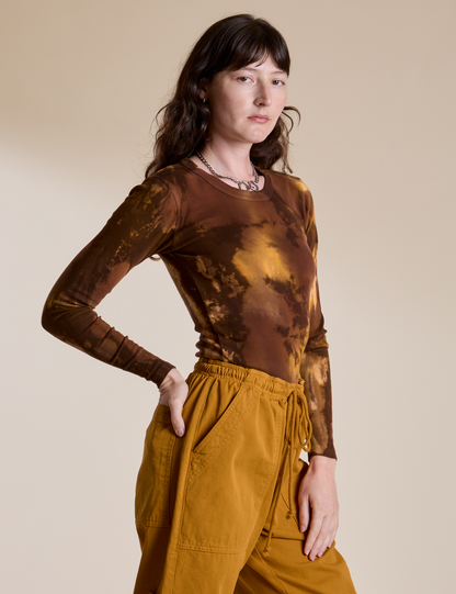 Long Sleeve Baby Tee - Honey Brown