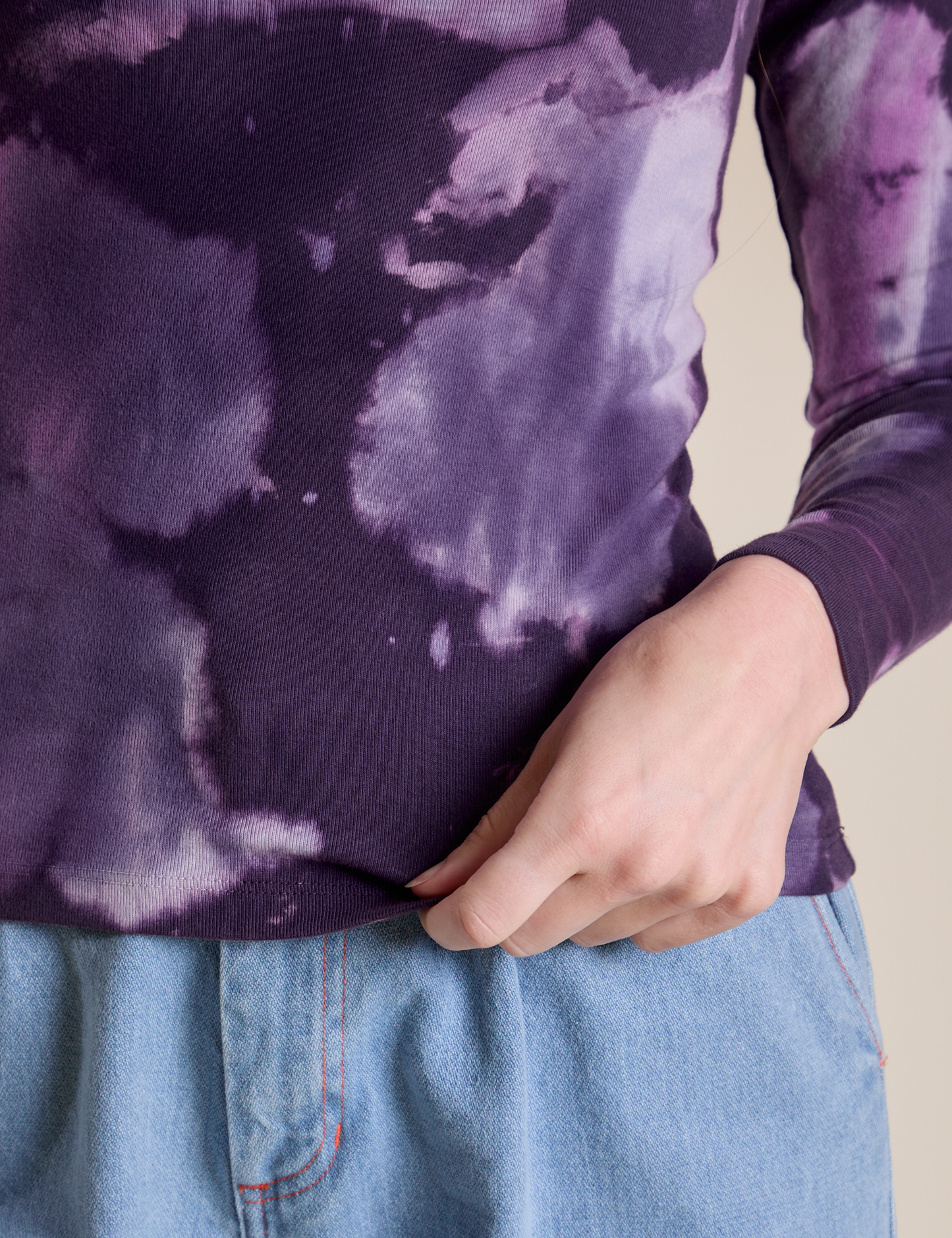 Long Sleeve Baby Tee - Dark Lavender