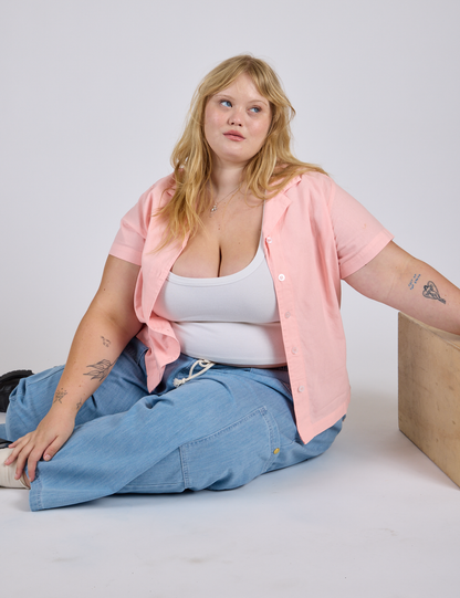 Pantry Button-Up - Baby Pink *FINAL SALE*