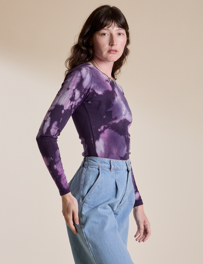 Long Sleeve Baby Tee - Dark Lavender