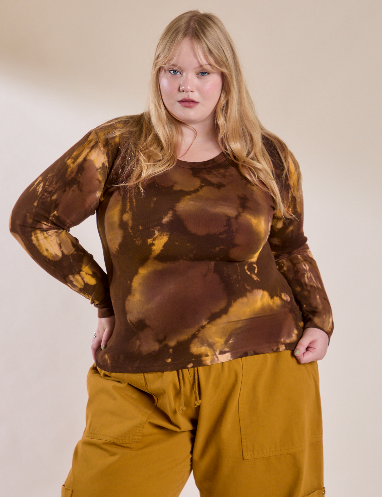 Long Sleeve Baby Tee - Honey Brown