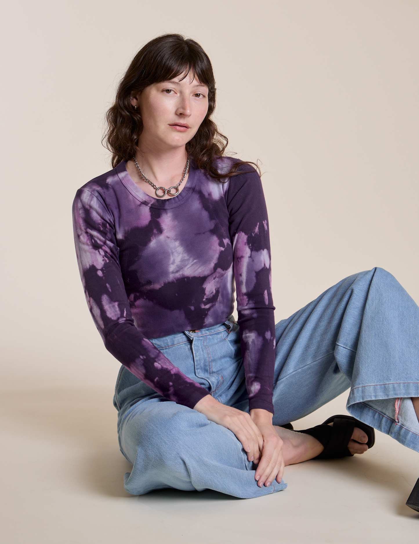 Long Sleeve Baby Tee - Dark Lavender