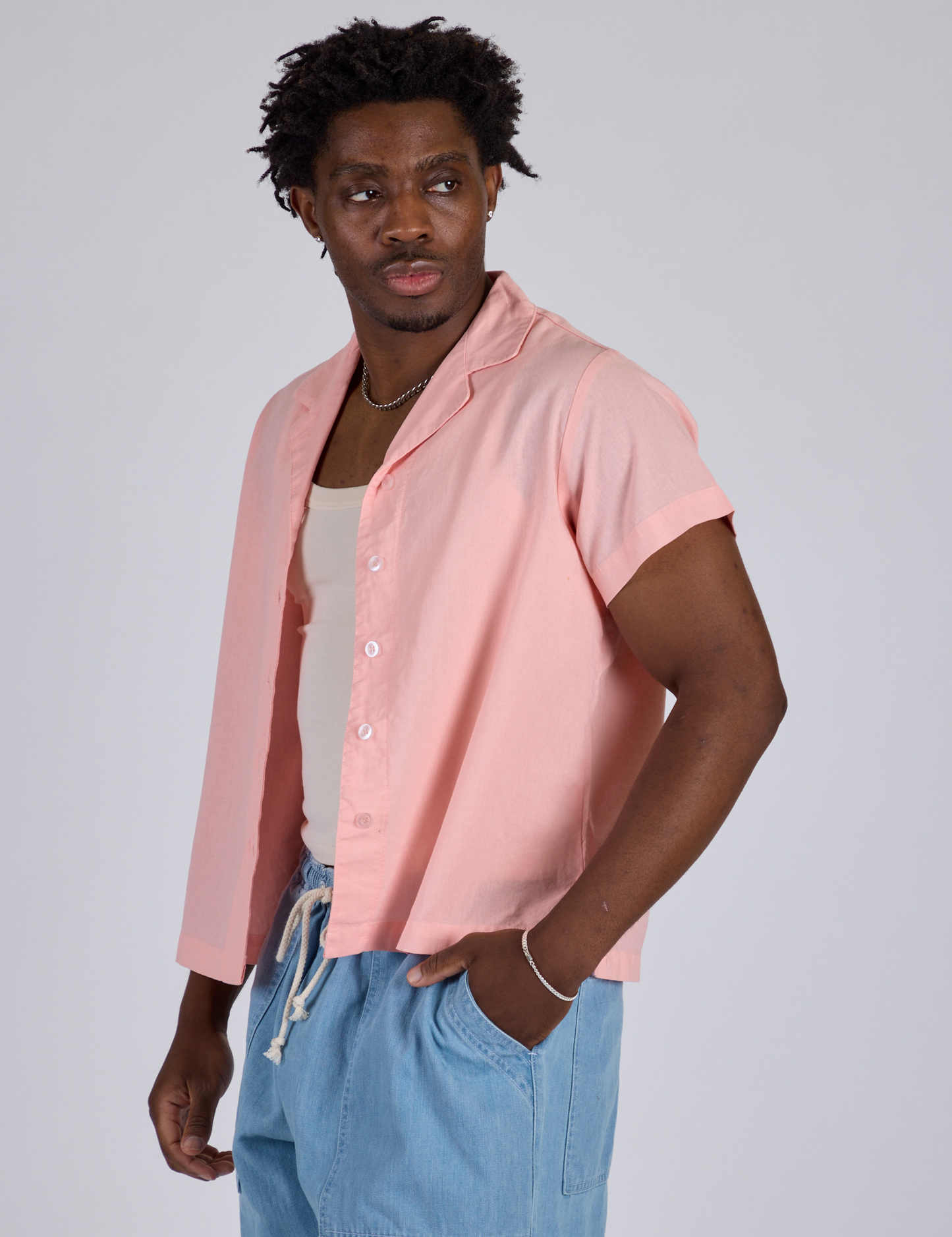 Pantry Button-Up - Baby Pink *FINAL SALE*