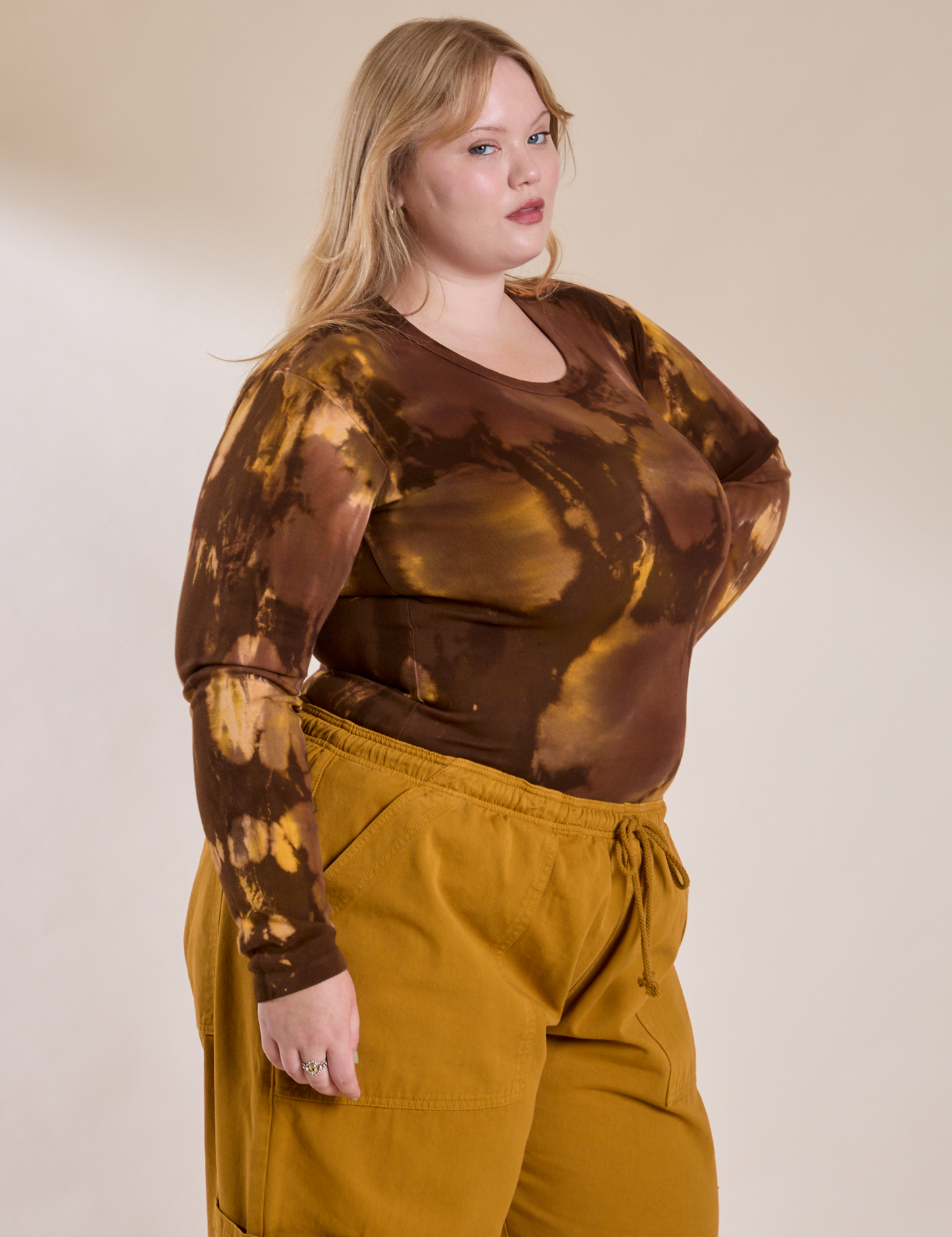Long Sleeve Baby Tee - Honey Brown