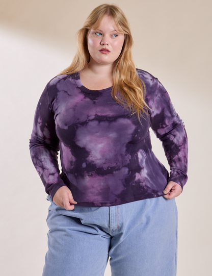 Long Sleeve Baby Tee - Dark Lavender
