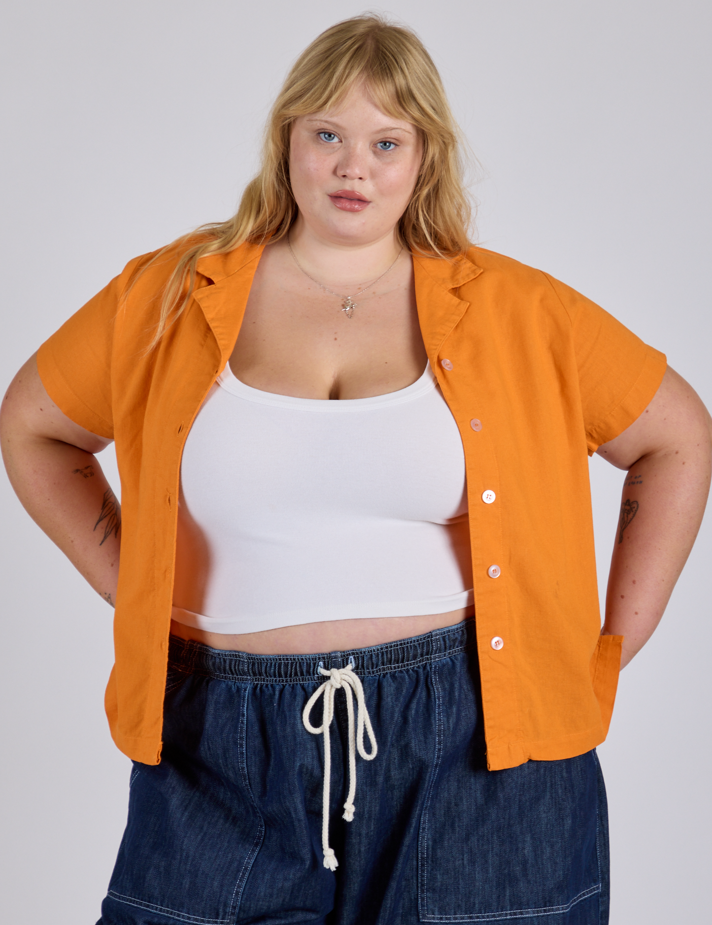 Pantry Button-Up - Creamsicle Orange *FINAL SALE*