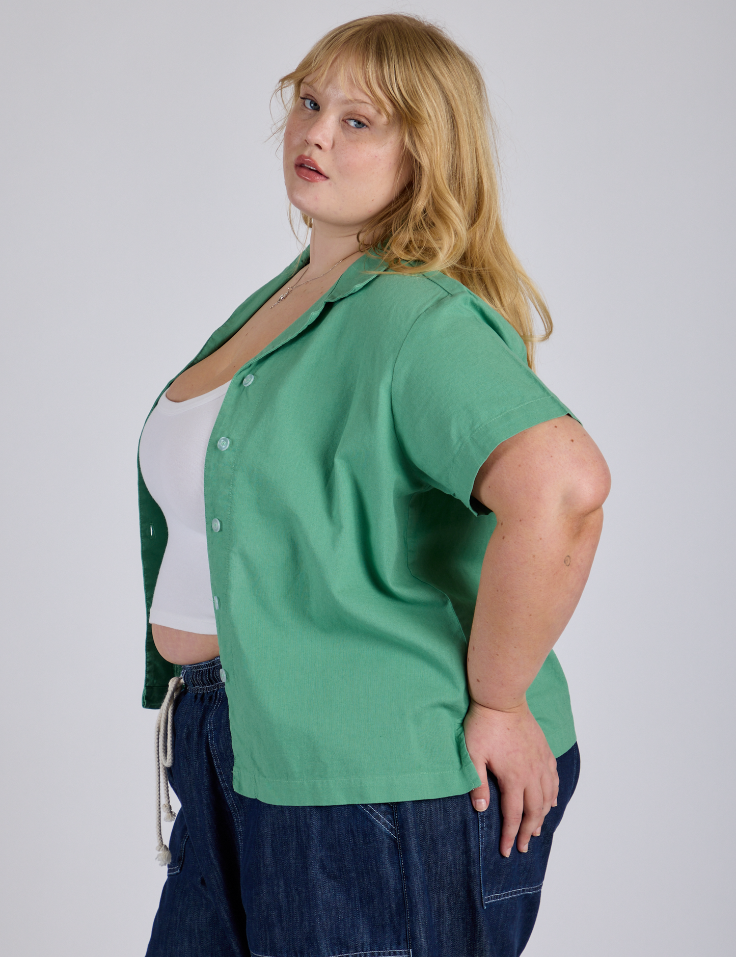 Pantry Button-Up - Seafoam Green *FINAL SALE*