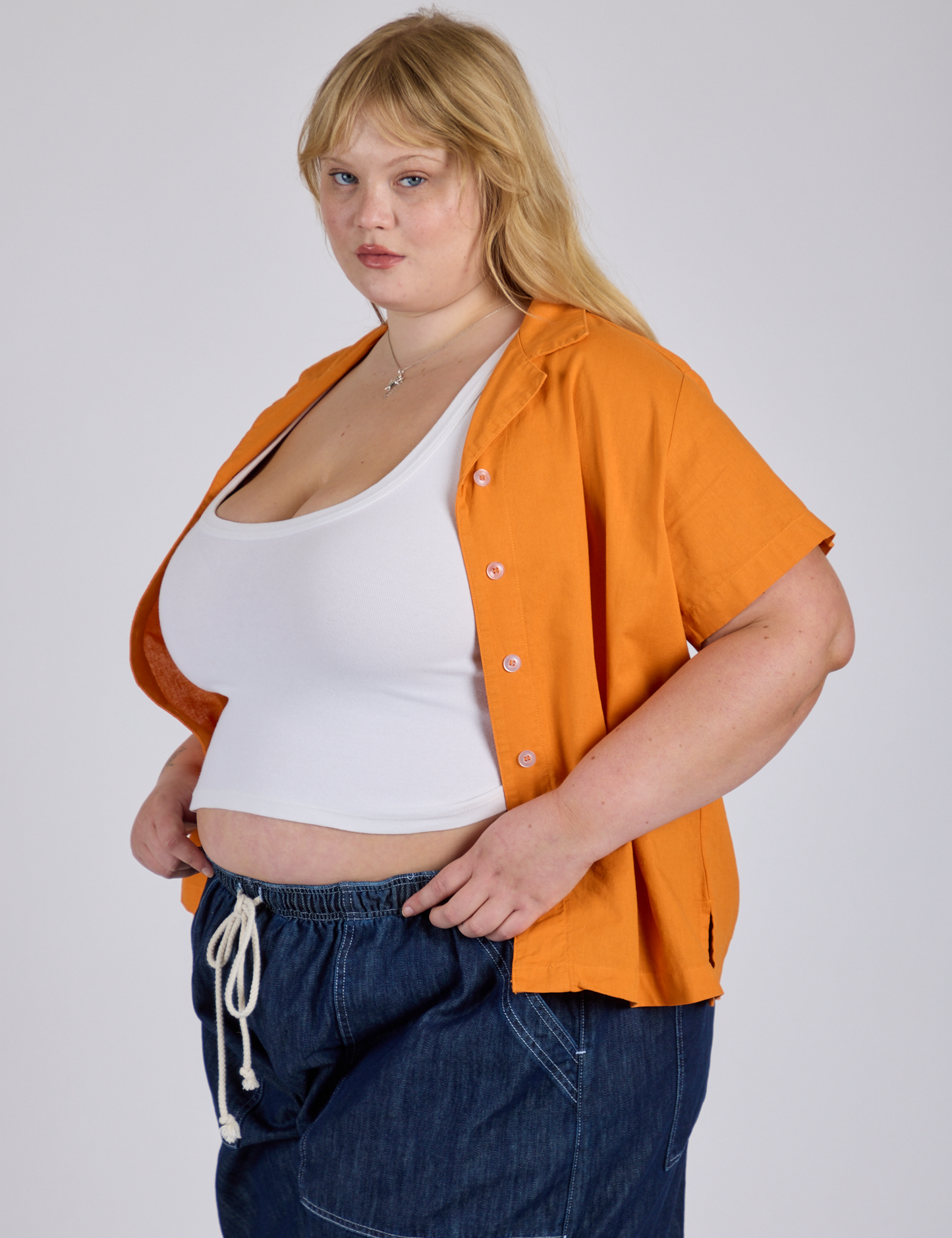 Pantry Button-Up - Creamsicle Orange *FINAL SALE*