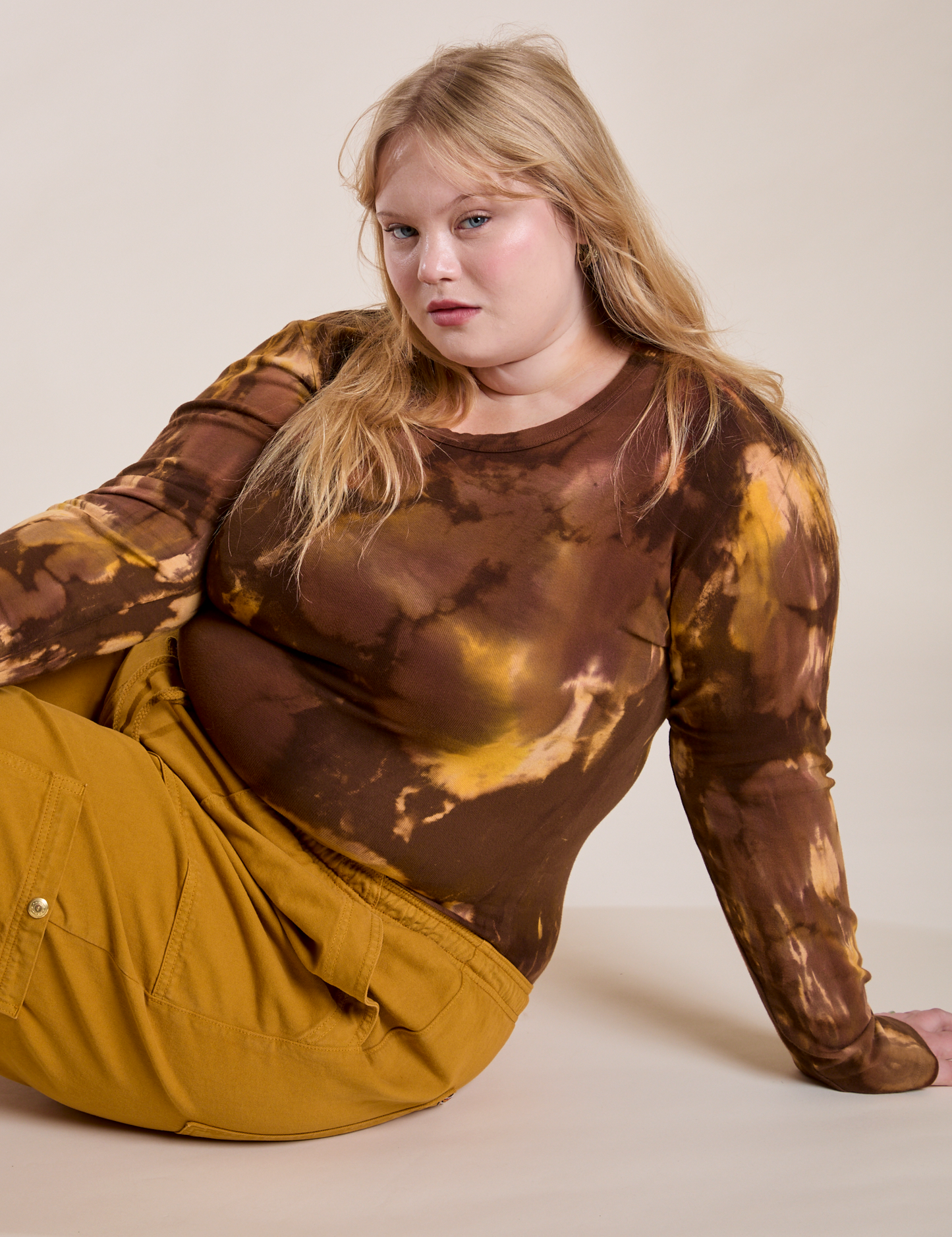 Long Sleeve Baby Tee - Honey Brown