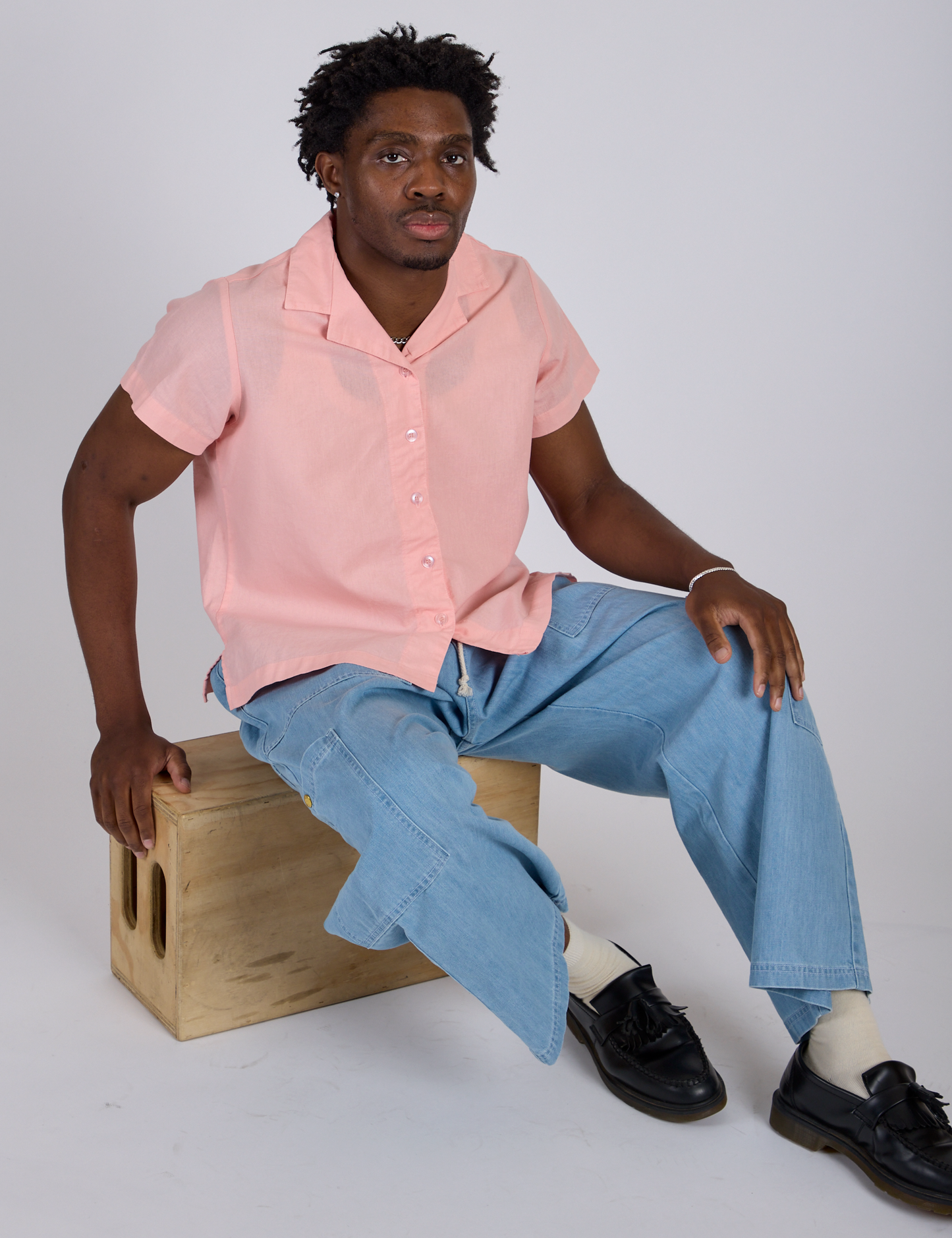 Pantry Button-Up - Baby Pink *FINAL SALE*