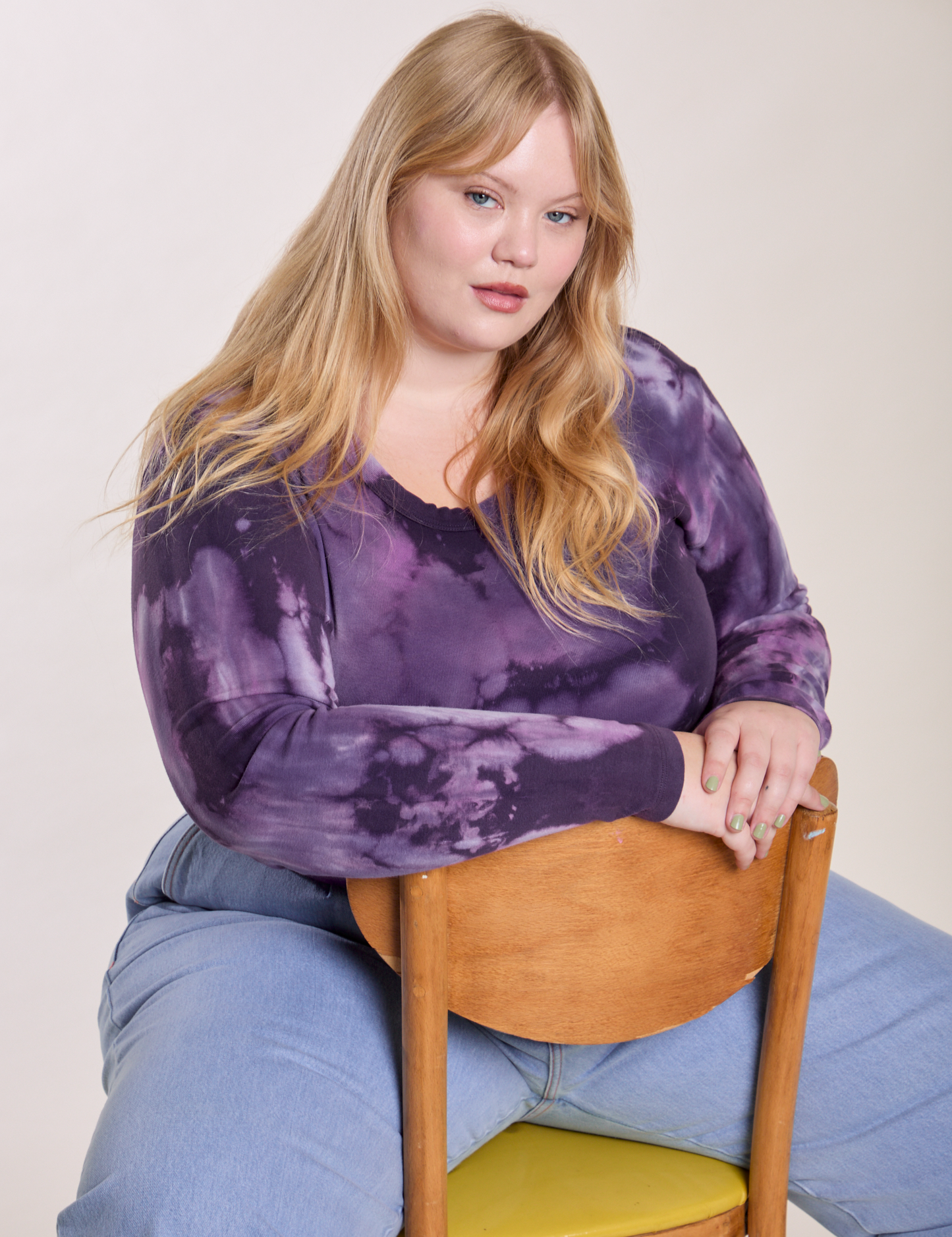 Long Sleeve Baby Tee - Dark Lavender