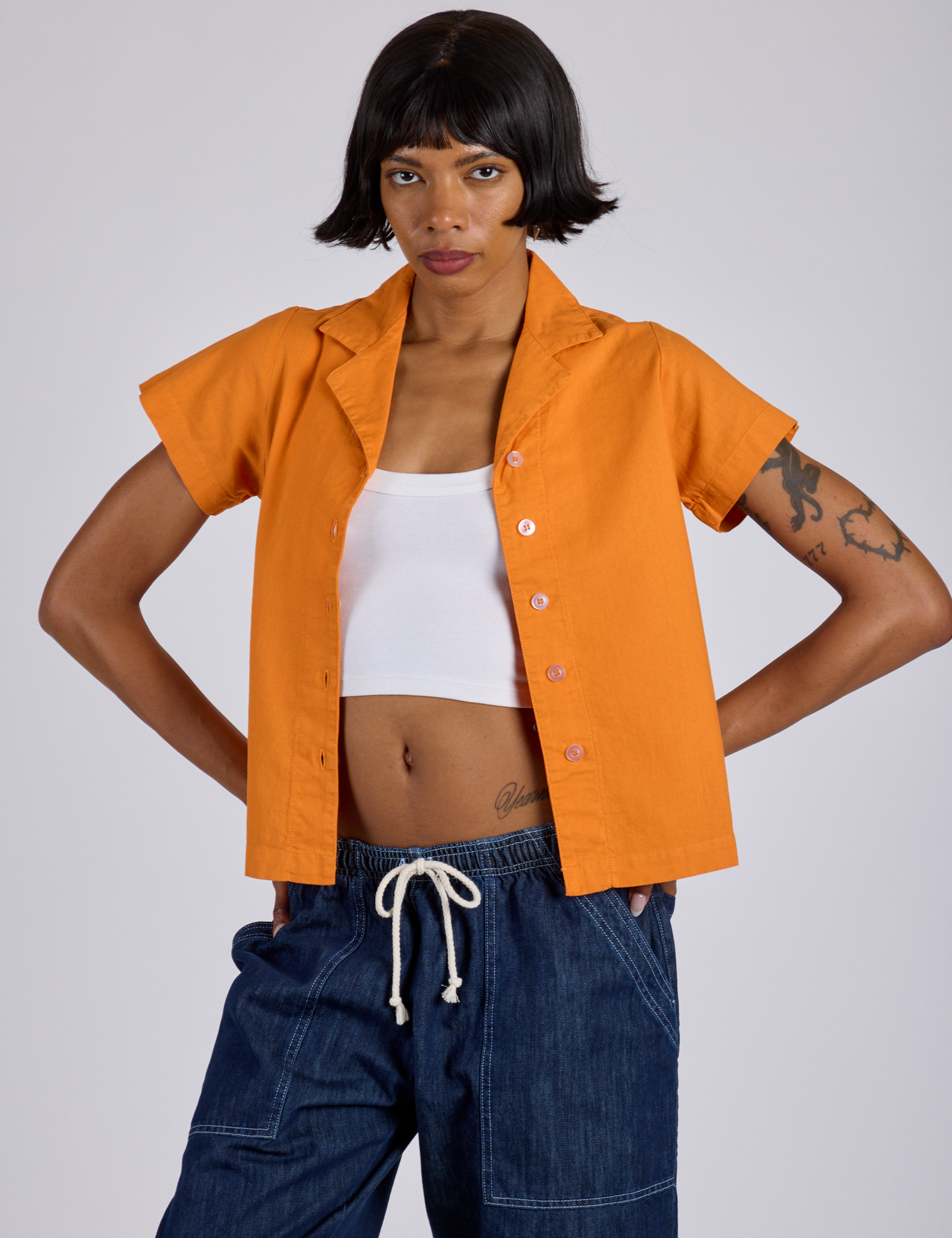 Pantry Button-Up - Creamsicle Orange *FINAL SALE*