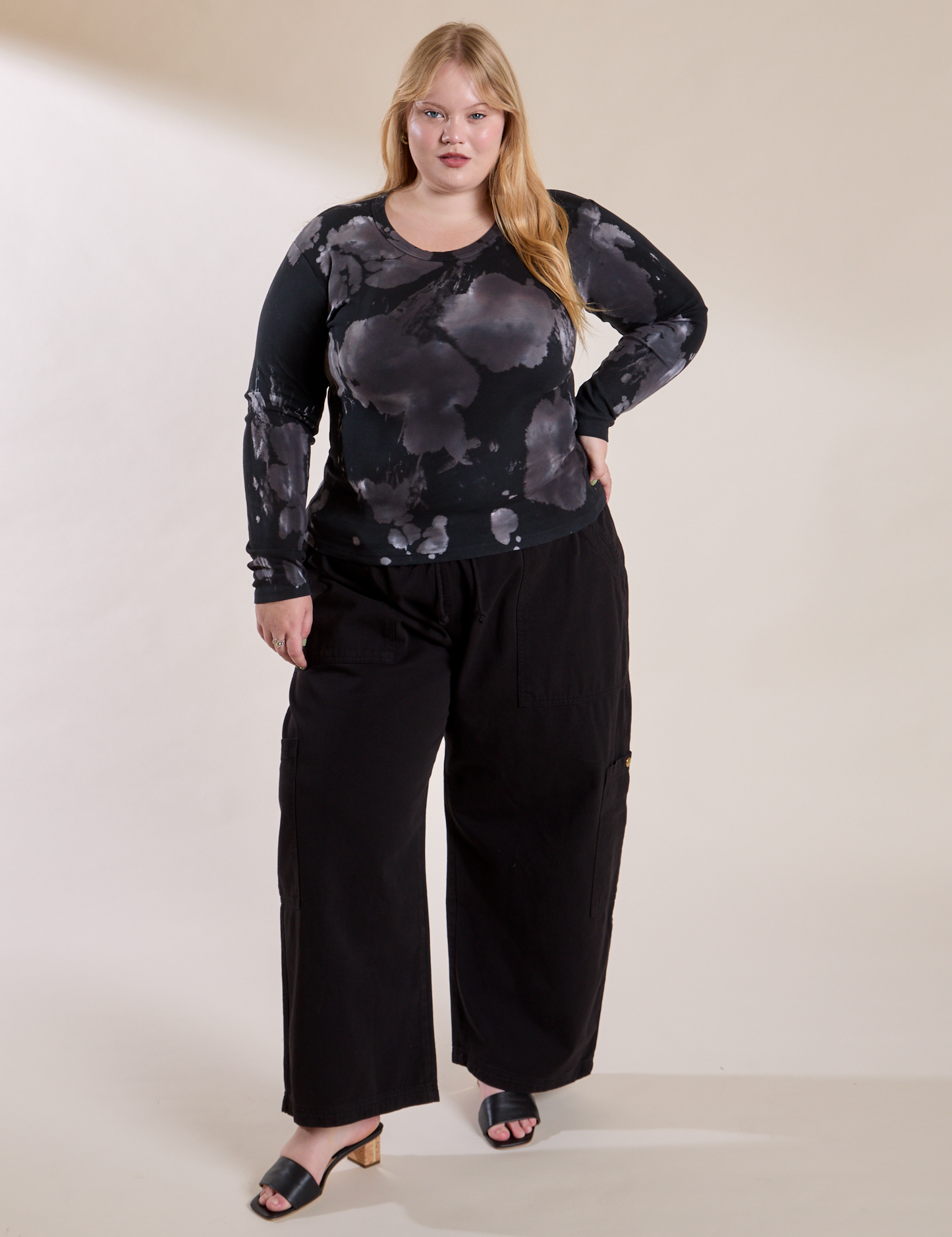 Long Sleeve Baby Tee - Ink Blot