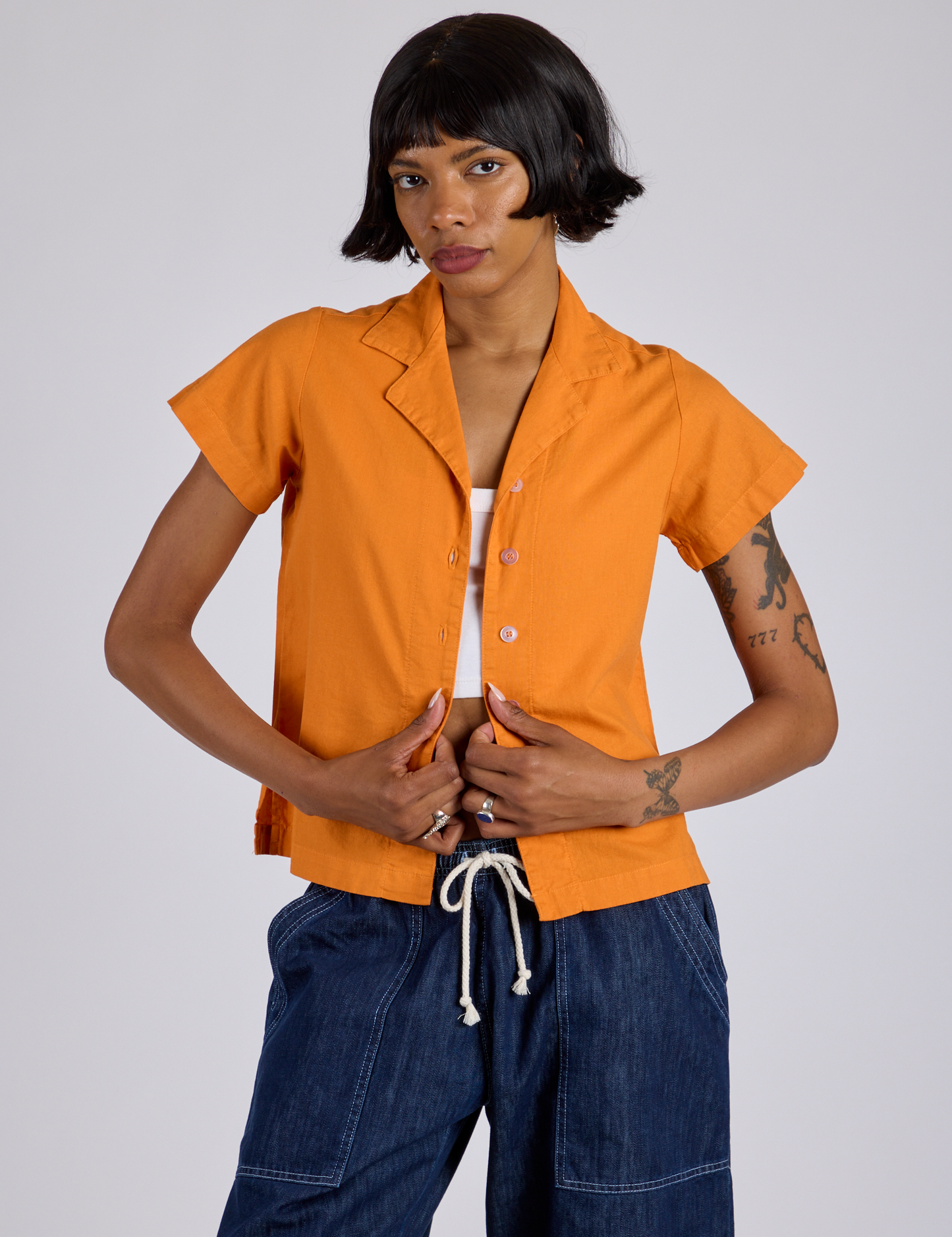 Pantry Button-Up - Creamsicle Orange *FINAL SALE*