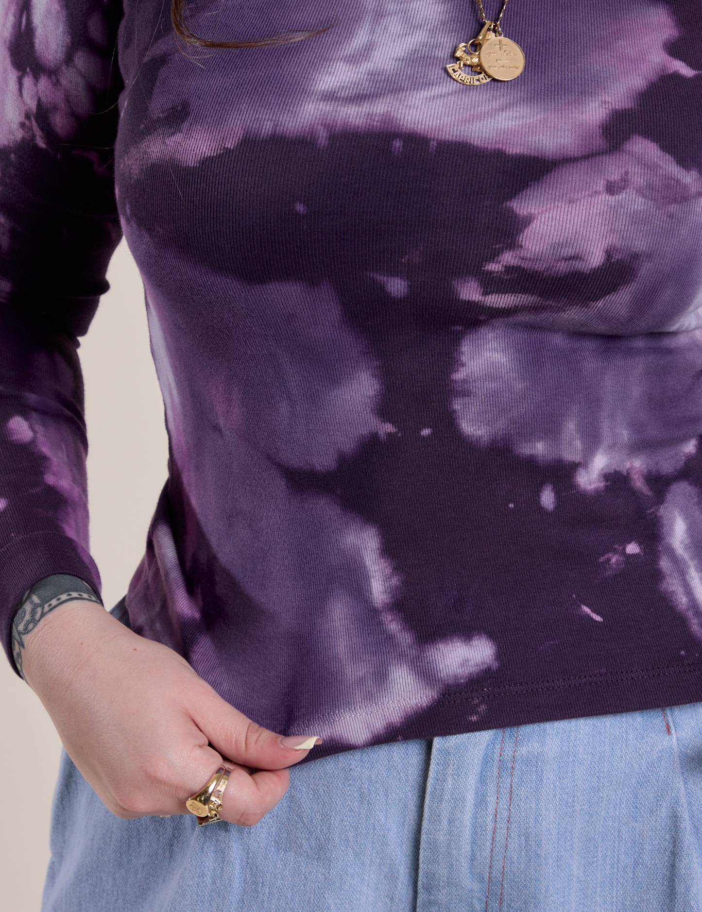 Long Sleeve Baby Tee - Dark Lavender