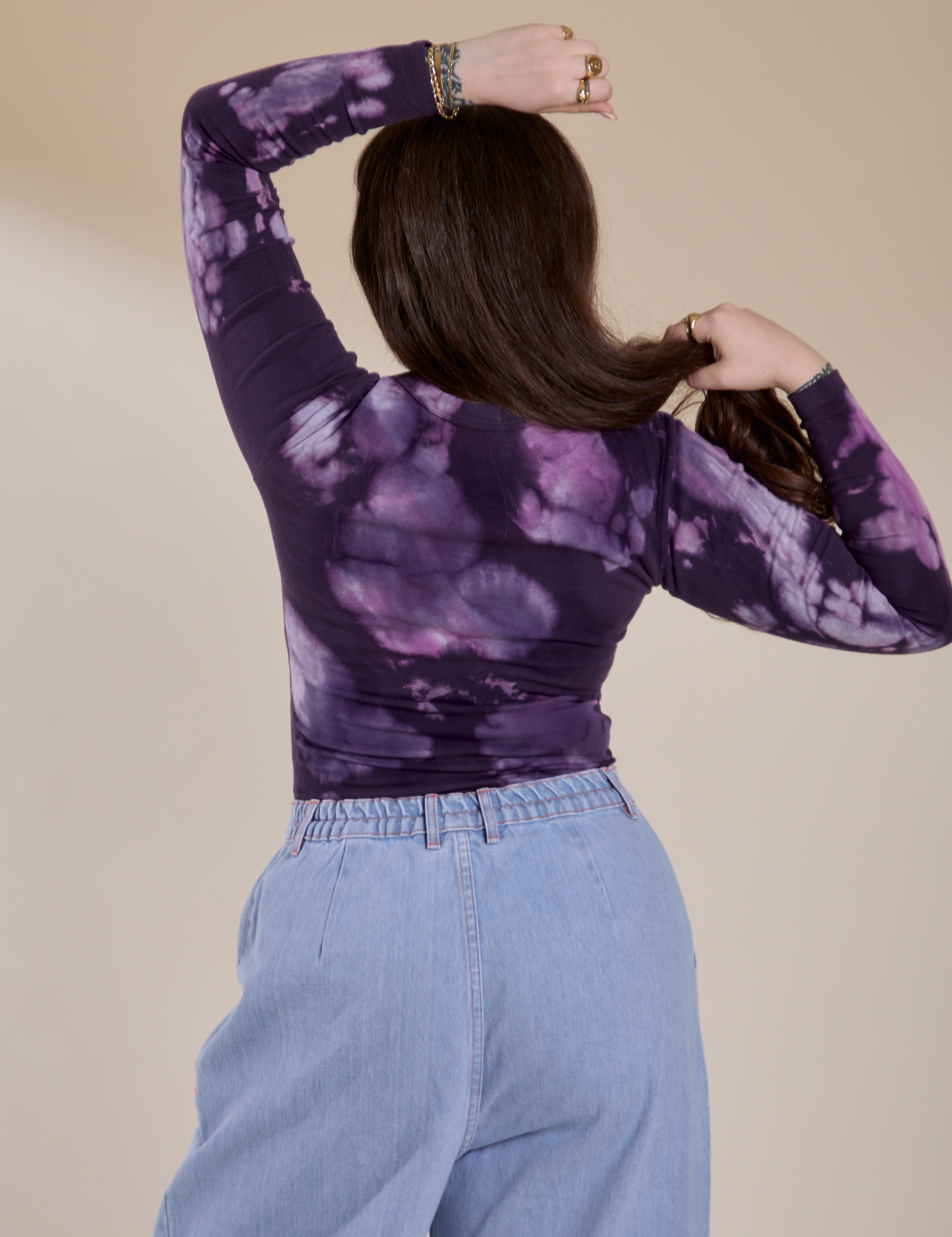 Long Sleeve Baby Tee - Dark Lavender