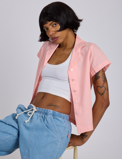 Pantry Button-Up - Baby Pink *FINAL SALE*