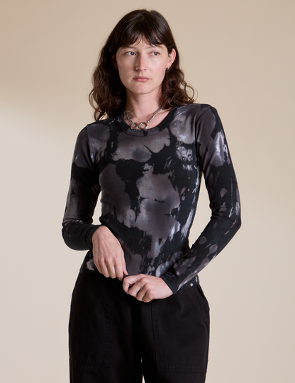 Long Sleeve Baby Tee - Ink Blot