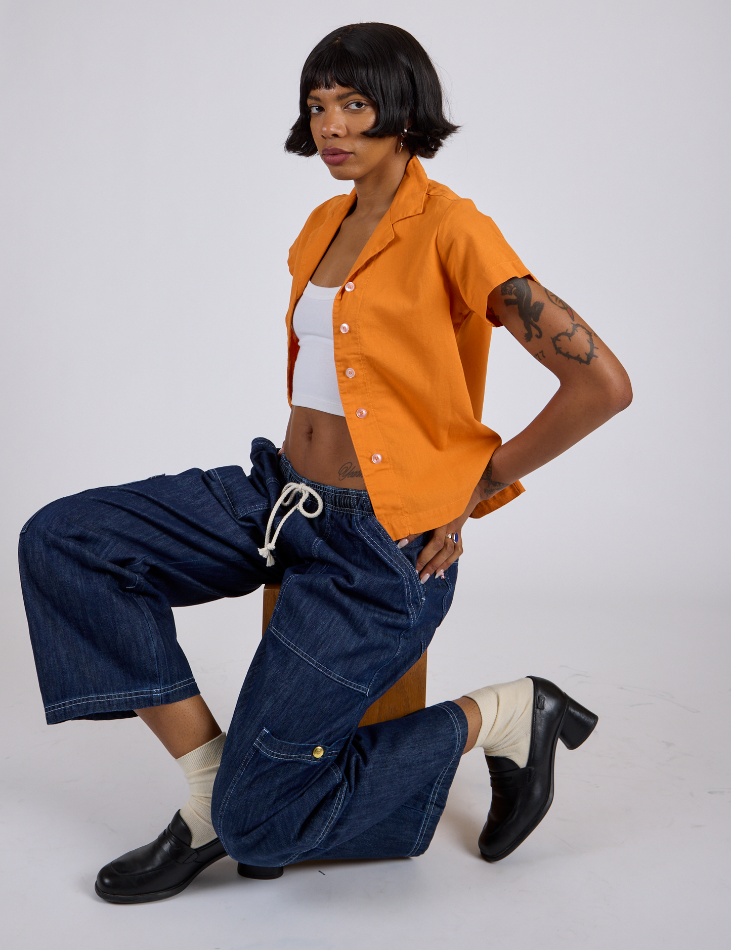Pantry Button-Up - Creamsicle Orange *FINAL SALE*