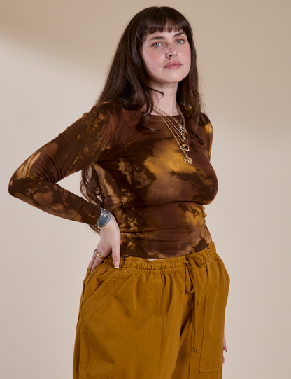 Long Sleeve Baby Tee - Honey Brown
