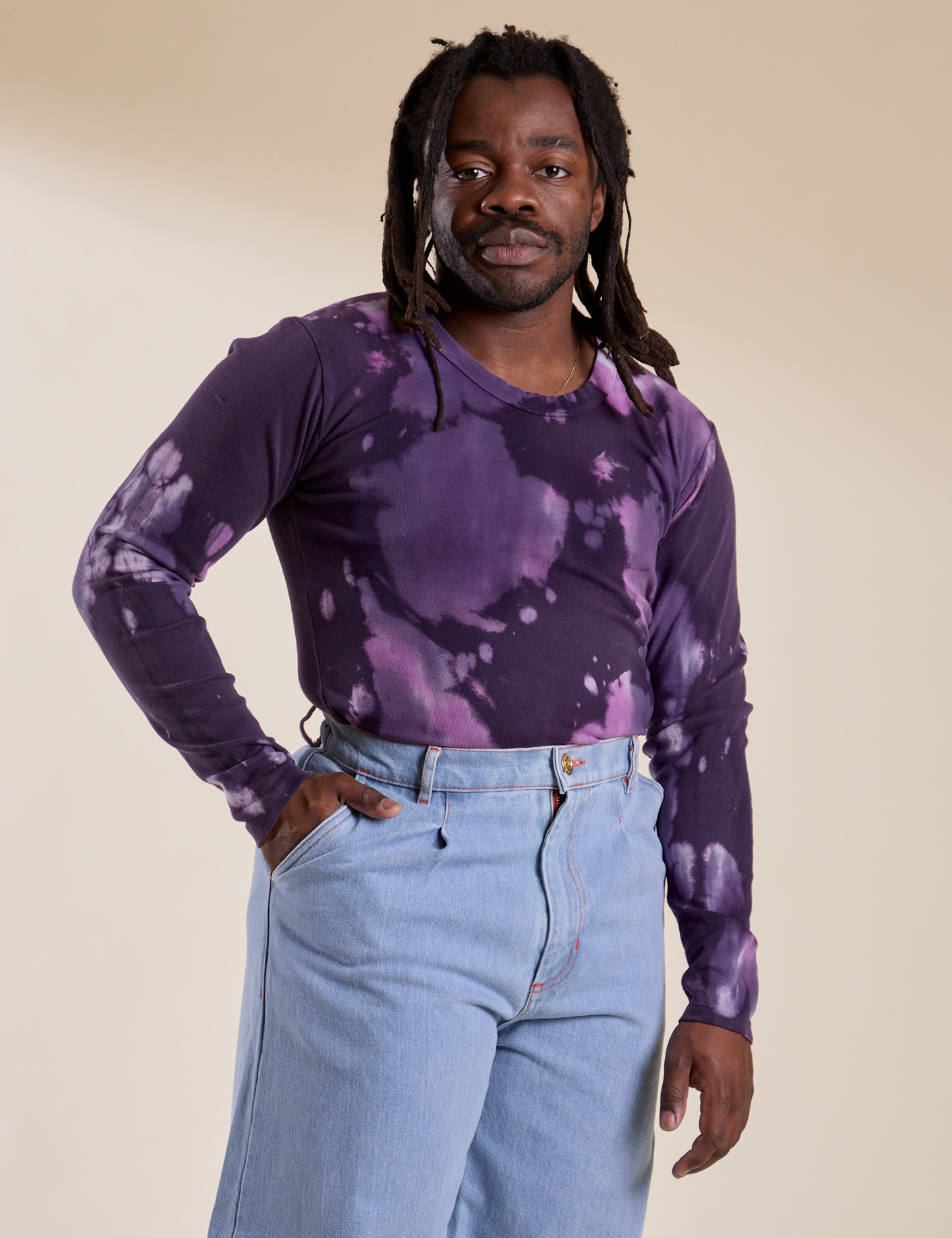 Long Sleeve Baby Tee - Dark Lavender