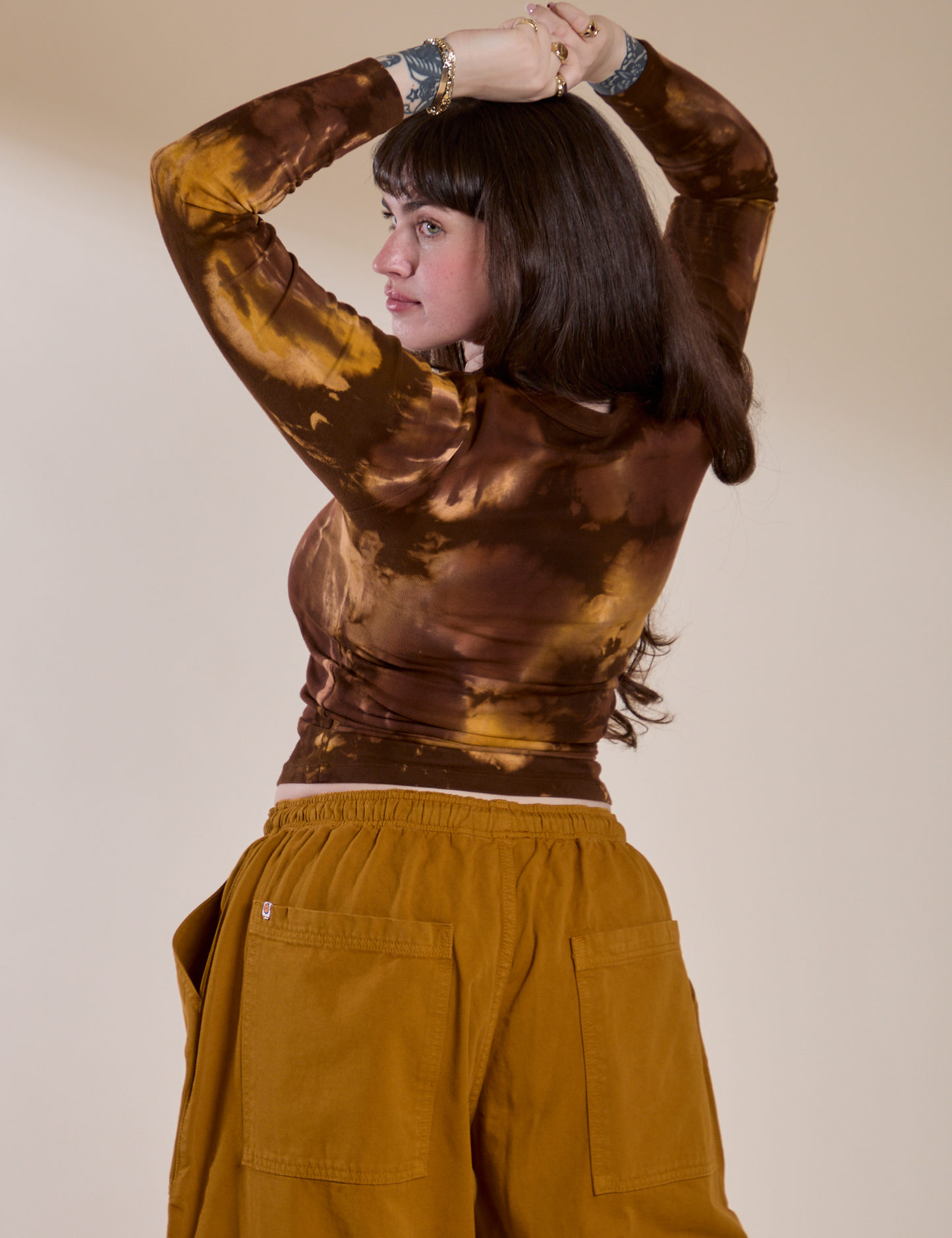 Long Sleeve Baby Tee - Honey Brown