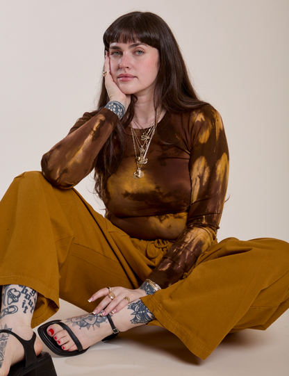 Long Sleeve Baby Tee - Honey Brown